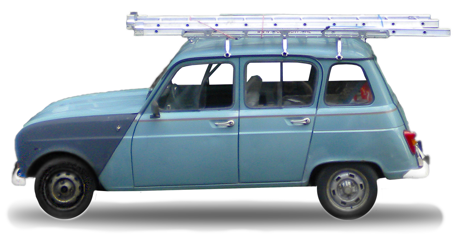 glaslicht renault 4 vrijstaand met schaduw